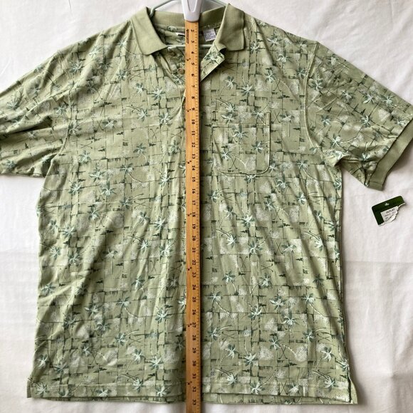 Michael Austin Golf Shirt Mens Size XXL Vintage All Over Print Clubs Palm Tree - Picture 8 of 11